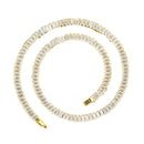 NL102 Encrusted Zirconium Cuban Bracelet, Size: 60cm (Gold)
