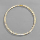 NL102 Encrusted Zirconium Cuban Bracelet, Size: 60cm (Gold)