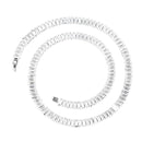 NL102 Encrusted Zirconium Cuban Bracelet, Size: 60cm (Silver)