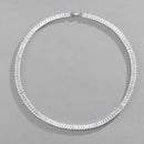 NL102 Encrusted Zirconium Cuban Bracelet, Size: 60cm (Silver)