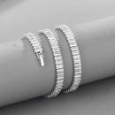 NL102 Encrusted Zirconium Cuban Bracelet, Size: 60cm (Silver)