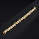 NL075H Street Hip Hop Square Rock Candy Necklace Bracelet, Size: 18cm (Gold)