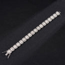 NL075H Street Hip Hop Square Rock Candy Necklace Bracelet, Size: 18cm (Silver)