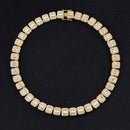 NL075H Street Hip Hop Square Rock Candy Necklace Bracelet, Size: 45cm (Gold)