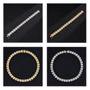 NL075H Street Hip Hop Square Rock Candy Necklace Bracelet, Size: 45cm (Gold)