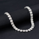 NL075H Street Hip Hop Square Rock Candy Necklace Bracelet, Size: 45cm (Silver)