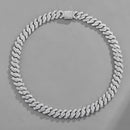 NL021Z Alloy Micro-Inlaid Zircon Cuban Necklace, Size: 21cm (Silver)