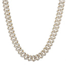 NL021Z Alloy Micro-Inlaid Zircon Cuban Necklace, Size: 45cm (Gold)