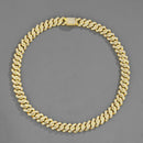 NL021Z Alloy Micro-Inlaid Zircon Cuban Necklace, Size: 45cm (Gold)