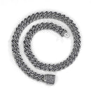 NL023 11mm Zircon Hip Hop Necklace, Size: 45cm (Black)