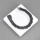 NL023 11mm Zircon Hip Hop Necklace, Size: 45cm (Black)