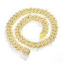 NL023 11mm Zircon Hip Hop Necklace, Size: 45cm (Gold)