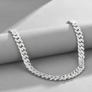 NL023 11mm Zircon Hip Hop Necklace, Size: 45cm (Silver)