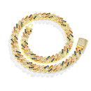 NL023 11mm Zircon Hip Hop Necklace, Size: 45cm (Colorful)