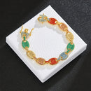 NL012 12mm Pig Nose Coffee Bean Hip Hop Necklace, Size: 8 Inches (Gold Colorful Diamond)