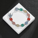 NL012 12mm Pig Nose Coffee Bean Hip Hop Necklace, Size: 8 Inches (Silver Colorful Diamond)
