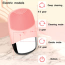 Electric Square Silicone Ultrasonic Imported Cleansing Apparatus(Blue)