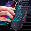 M5 15W Smart Sensor Car Air Outlet Wireless Charging Bracket(Black Red)