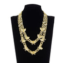 HPS0008 Box Buckle Butterfly Hip Hop Cuban Necklace, Size: 20 Inches (Gold)