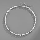 NL118 Full Diamonds Bone Hip-Hop Clavicle Necklace, Size: 20cm