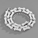 NL118 Full Diamonds Bone Hip-Hop Clavicle Necklace, Size: 20cm