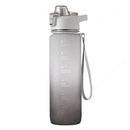 1000ml Large Capacity Gradient ColorsPlastic Sports Water Cup(Silver Gray)