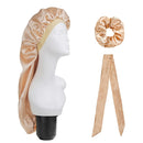 3 PCS/Set Hair Care Long Cap + Turban + Hair Ring(Champagne)