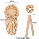 3 PCS/Set Hair Care Long Cap + Turban + Hair Ring(Champagne)