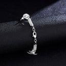 NL098 Diamond Three-Dimensional Wire Necklace, Size: 18 Inches (Silver)