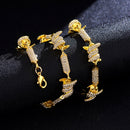 NL098 Diamond Three-Dimensional Wire Necklace, Size: 8 Inches (Gold)