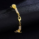 NL098 Diamond Three-Dimensional Wire Necklace, Size: 8 Inches (Gold)