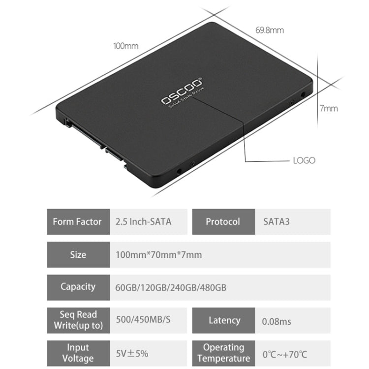 OSCOO OSC-SSD-001 SSD Computer Solid State Drive, Capacity: 120GB