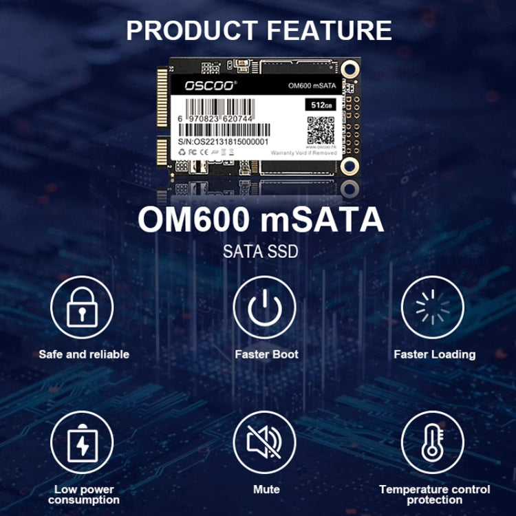 OSCOO OM600 MSATA Computer Solid State Drive, Capacity: 128GB