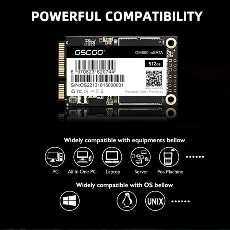 OSCOO OM600 MSATA Computer Solid State Drive, Capacity: 1TB
