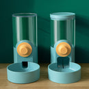 Cat Automatic Hanging Cage Feeder, Style: Drinking Water+Feeder (Flower Green)