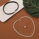 2 PCS BT194-1 Minimalist Pearl Anklet Personality Long Body Chain Accessories(White)