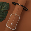 2 PCS BT194-1 Minimalist Pearl Anklet Personality Long Body Chain Accessories(White)
