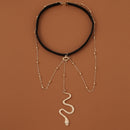 2 PCS BT192-1 Elastic Snake Long Anklet Body Chain Accessories(Gold)