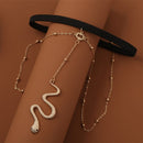 2 PCS BT192-1 Elastic Snake Long Anklet Body Chain Accessories(Silver)