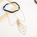 2 PCS BT306-1 Personal Long Multi-Layer Metal Pearl Anklet(Shell)