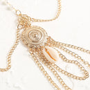 2 PCS BT306-1 Personal Long Multi-Layer Metal Pearl Anklet(Shell)