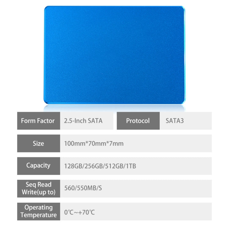 OSCOO SSD-001BLUE 2.5 inch SATA High Speed SSD Solid State Drive, Capacity: 128GB