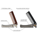 Folding Oil Head Comb Beard Styling Comb(Plating Gray)