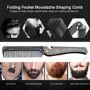 Folding Oil Head Comb Beard Styling Comb(Amber)
