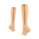 Sports Pressure Socks Compressed Brake Zipper Socks, Size: L/XL(Skin Color)