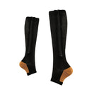 Sports Pressure Socks Compressed Brake Zipper Socks, Size: L/XL(Bronze Black)