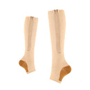 Sports Pressure Socks Compressed Brake Zipper Socks, Size: L/XL(Copper Skin Color)