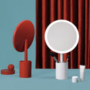 H-DL-06 Pen Holder Storage LED Makeup Mirror(White)