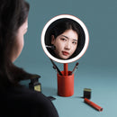 H-DL-06 Pen Holder Storage LED Makeup Mirror(Red)
