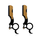 2 PCS Manual Men Stainless Steel Ring Razor Without Blade(Gold)